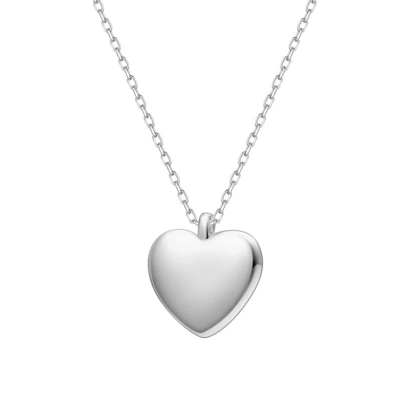 Trustdavis 925 Silver Romantic Heart Pendant Necklace For Women Wedding