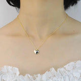 Trustdavis 925 Silver Romantic Heart Pendant Necklace For Women Wedding