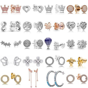 925 Silver Crown Tree Of Love Earrings