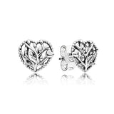 925 Silver Crown Tree Of Love Earrings