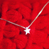 925 Silver Star Necklace Pendant Lady Gift