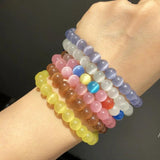 4-12mm Natural Multicolor Cat's Eye Beads Loose Spacer Beads for DIY Bracelet
