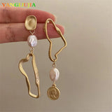 Long Baroque Pearl Earrings French Retro Jewelry Party Accessories