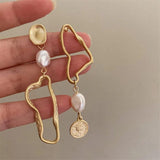 Long Baroque Pearl Earrings French Retro Jewelry Party Accessories