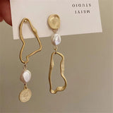 Long Baroque Pearl Earrings French Retro Jewelry Party Accessories