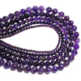 Natural Stone Round Bead 4/6/8/10/12mm Stripe Agate Tiger Eye Crystal Amethyst