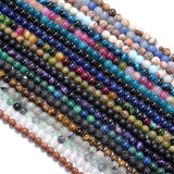 Natural Stone Round Bead 4/6/8/10/12mm Stripe Agate Tiger Eye Crystal Amethyst