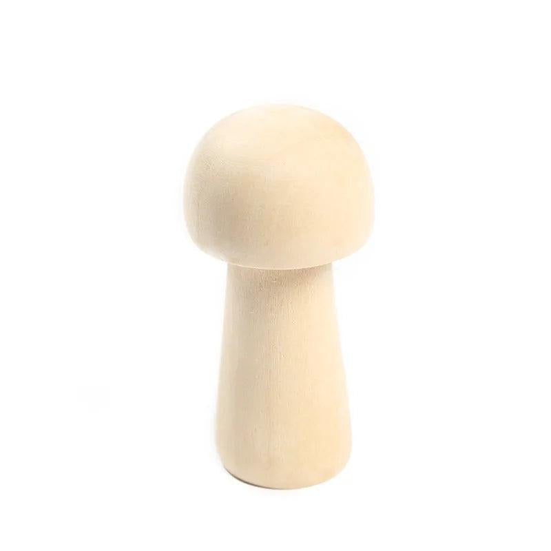 Wooden Mushroom DIY Unfinished Wood Kids Painted Toys Craft
