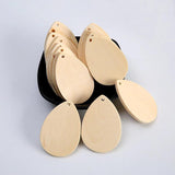10Pcs Natural Teardrop Wood Chips Earring Ornaments