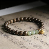 Gloomy Wood Beads Bracelet Strawberry Hetian Jade Lucky Bead Buddha