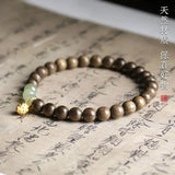 Gloomy Wood Beads Bracelet Strawberry Hetian Jade Lucky Bead Buddha