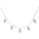 925 Silver Tear Cz Charm Choker Necklace for Women