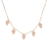925 Silver Tear Cz Charm Choker Necklace for Women