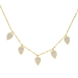 925 Silver Tear Cz Charm Choker Necklace for Women