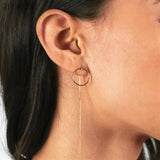 Circle Threader Earrings Pull Through Earrings Adjustable Length