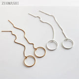 Circle Threader Earrings Pull Through Earrings Adjustable Length