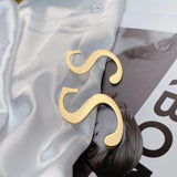 Ethnic Alphabet Initials Earrings Punk Stainless Steel Jewelry