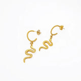 Delicate Gold-color Snake Earrings High Stainless Steel Accessories
