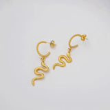 Delicate Gold-color Snake Earrings High Stainless Steel Accessories