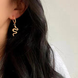 Delicate Gold-color Snake Earrings High Stainless Steel Accessories