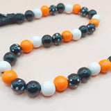 Halloween Wooden Bead Wreath Kitten Pendant Beaded With Tassel