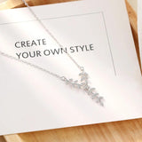 925 Silver Leaves Necklace Pendant for Women Gift