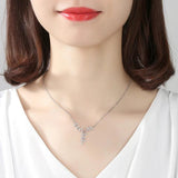 925 Silver Leaves Necklace Pendant for Women Gift