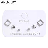 Zircon Cube Stud Earrings Set For Women Delicate 6 Pieces Jewelry