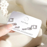 Zircon Cube Stud Earrings Set For Women Delicate 6 Pieces Jewelry