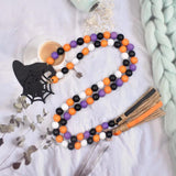 Halloween Wooden Beads Wreath Spider Hat DIY Party Decor