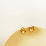 Spring Camellia Pearl Earring Hollow Jewelry