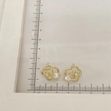 Spring Camellia Pearl Earring Hollow Jewelry
