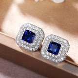 925 Silver Needle Stud Earrings Cubic Zirconia Bridal Wedding Brincos