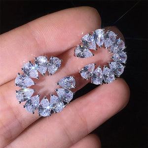 Women's Water Drop CZ Earrings Party Gift Jewelry