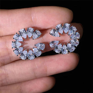 Women's Water Drop CZ Earrings Party Gift Jewelry