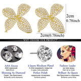 Butterfly CZ Zirconia Stud Earrings for Women