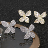 Butterfly CZ Zirconia Stud Earrings for Women