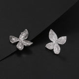 Butterfly CZ Zirconia Stud Earrings for Women