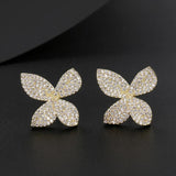 Butterfly CZ Zirconia Stud Earrings for Women