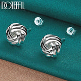 925 Silver Knot Twist Stud Earrings Wedding Engagement Charm Jewelry