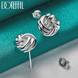 925 Silver Knot Twist Stud Earrings Wedding Engagement Charm Jewelry