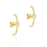 925 Silver Earrings Crystal CZ Hook Stud Fine Jewelry Zircon Pendientes