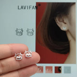 925 Silver Zodiac OX Cow Stud Earrings For Girl