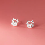 925 Silver Zodiac OX Cow Stud Earrings For Girl