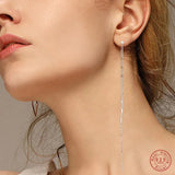 925 Silver French Style Tassel Zircon Earrings