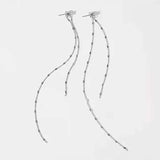 925 Silver French Style Tassel Zircon Earrings