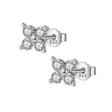 TrustDavis 925 Sterling Silver Flower CZ Stud Earring Women Wedding Jewelry