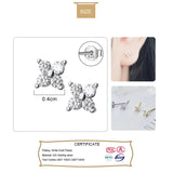 TrustDavis 925 Sterling Silver Flower CZ Stud Earring Women Wedding Jewelry