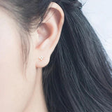 TrustDavis 925 Sterling Silver Flower CZ Stud Earring Women Wedding Jewelry