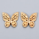 Rainbow Butterfly Stud Earrings Rhinestone Insect Jewelry
